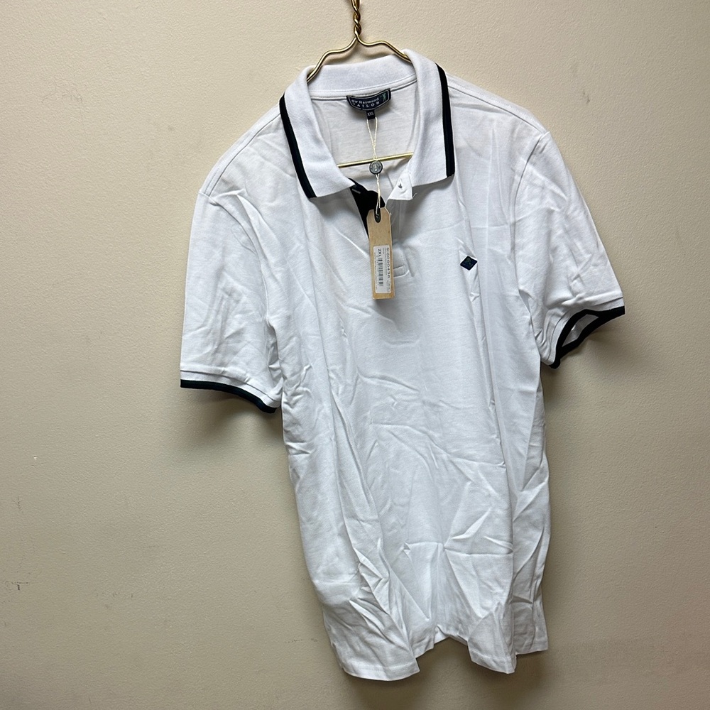 Classic White Polo with Black Trim